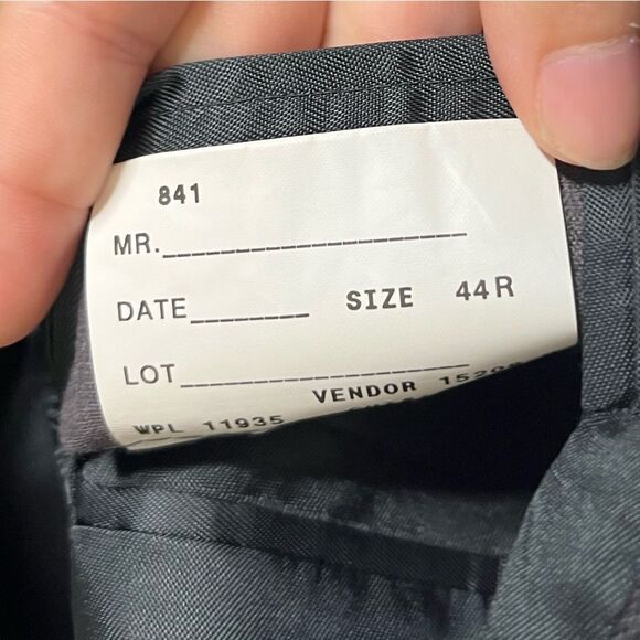 Stafford Blazer Men’s 44R Gray Wool Blend Sport Coat Suit Jacket Metal 2 Button - Picture 14 of 15